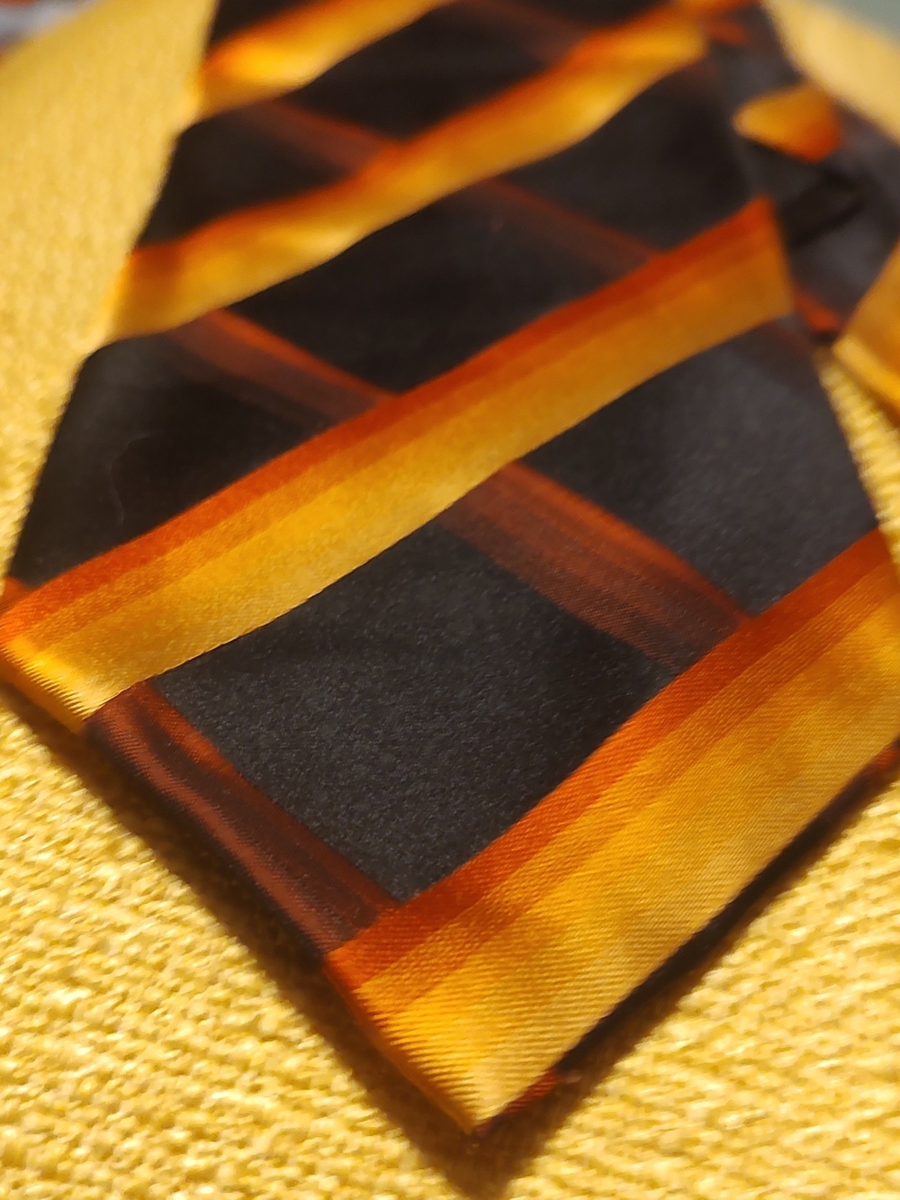 Desantas Collections Black and Gold Striped Men’s Tie